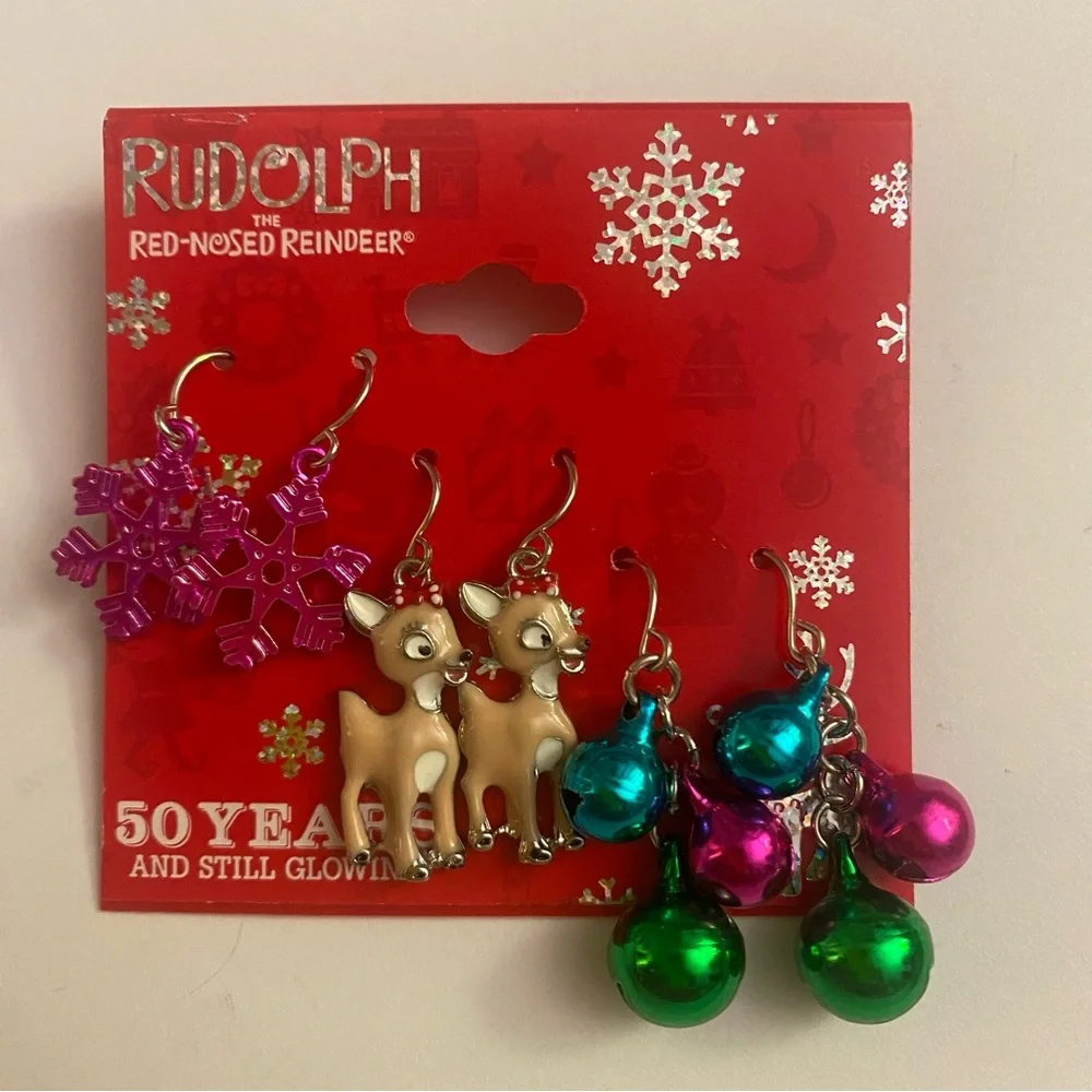 Rudolph Christmas Jewelry Set Accessories NWT